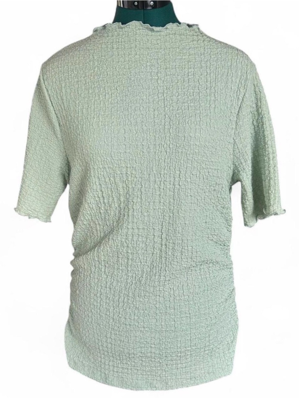 a new day Mint Green Crinkle Short Sleeve Top